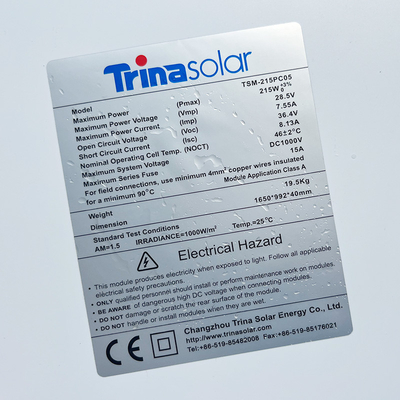 Van het de Streepjescodeetiket van het druk de Zelfklevende HUISDIER Sticker van Matte Silver Thermal Transparent Polyester