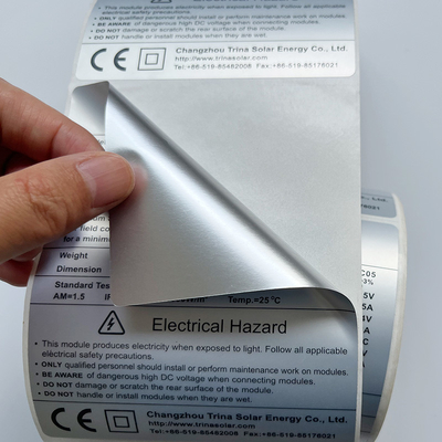 Van het de Streepjescodeetiket van het druk de Zelfklevende HUISDIER Sticker van Matte Silver Thermal Transparent Polyester