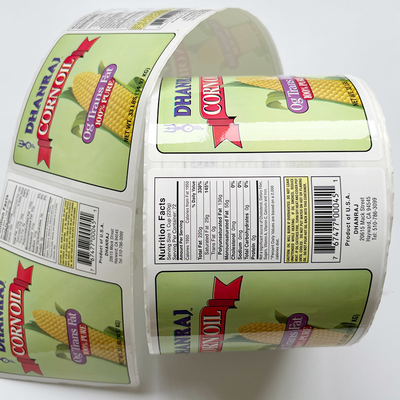 CMYK die de Vinyl van het de Flessen Verpakkende Broodje van het Stickersvoedsel Aangepaste Printer Label drukken Kleefstof