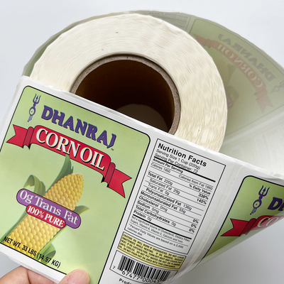 CMYK die de Vinyl van het de Flessen Verpakkende Broodje van het Stickersvoedsel Aangepaste Printer Label drukken Kleefstof