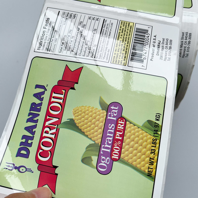 CMYK die de Vinyl van het de Flessen Verpakkende Broodje van het Stickersvoedsel Aangepaste Printer Label drukken Kleefstof