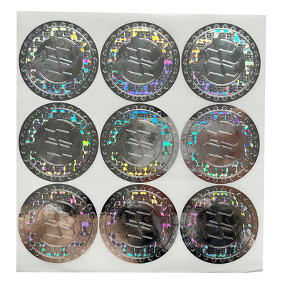 Aangepast Logo Circle Holographic Sticker Label-Regenboogeffect
