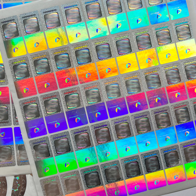 Aangepast Logo Circle Holographic Sticker Label-Regenboogeffect