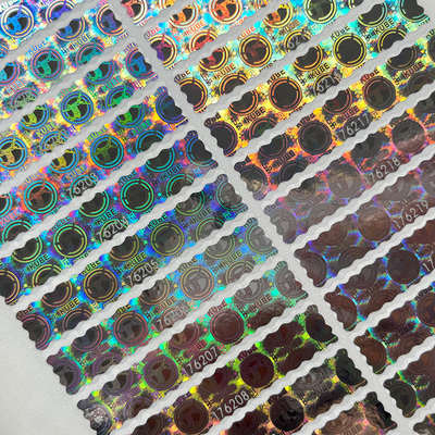Aangepast Logo Circle Holographic Sticker Label-Regenboogeffect