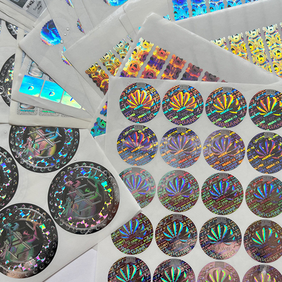 Aangepast Logo Circle Holographic Sticker Label-Regenboogeffect