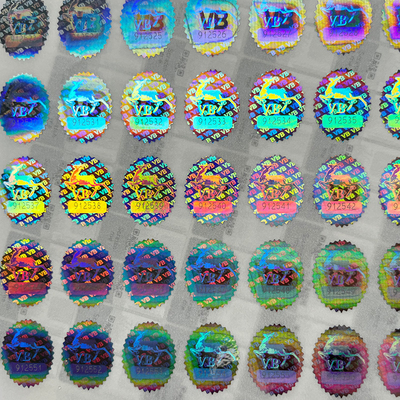 Aangepast Logo Circle Holographic Sticker Label-Regenboogeffect