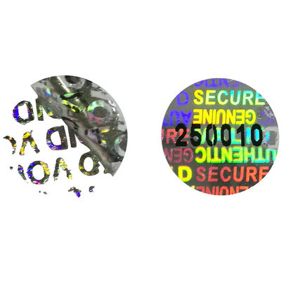 Pas Logo Die Cut Tamper Evident-Veiligheidsetiketten aan