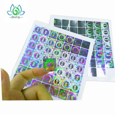 Het glanzende Geldige Zilveren de Stickeretiket van het Foliehologram, ontruimt de Stickers van het Stamperbewijs