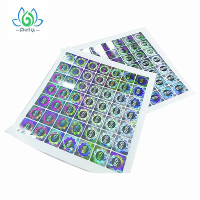 Het glanzende Geldige Zilveren de Stickeretiket van het Foliehologram, ontruimt de Stickers van het Stamperbewijs