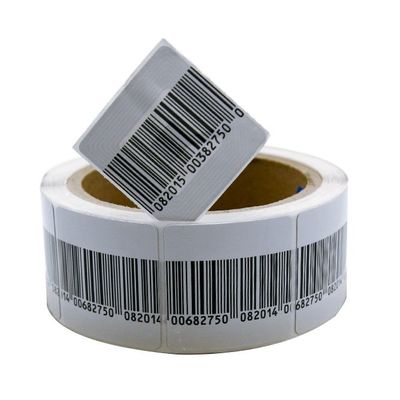 Anti-diefstal rf 4*4cm Zachte de Stickermarkering 8,2 van het Streepjescodeetiket van de de Veiligheidsstreepjescode van Mhz EAS het Etiketbroodje