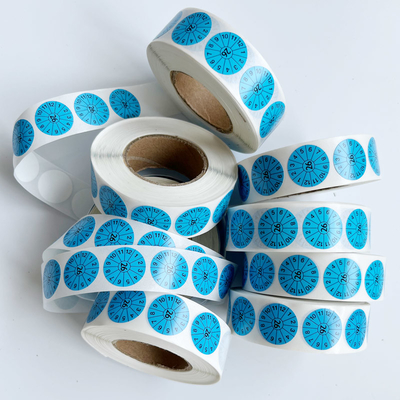 De waterdichte VinylBlauwe 20mm Ronde Etiketten van Brandblusapparaatstickers